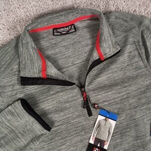 NEW Avalanche Quarter Zip Large Stretch Heathered Grey Men's Pullover Fleece NWT